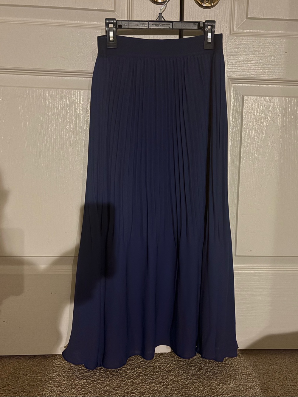 J. Crew Navy Pleated Maxi Skirt